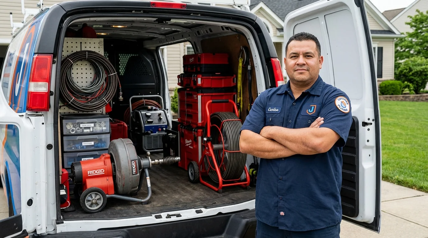 Professional drain cleaning equipment and Johns Plumbing LLC plumber in Sierra Madre