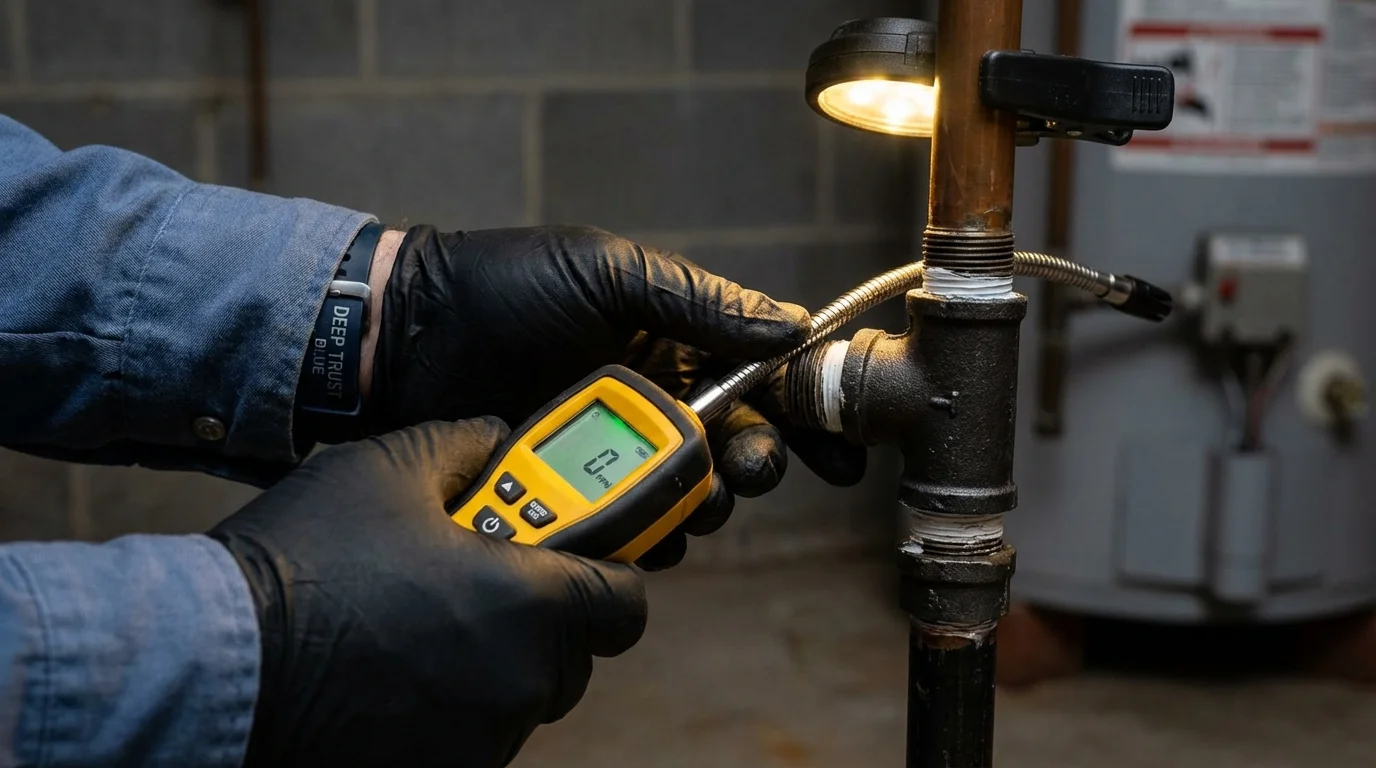 Gas leak detection with electronic sniffer by Johns Plumbing LLC in Sierra Madre