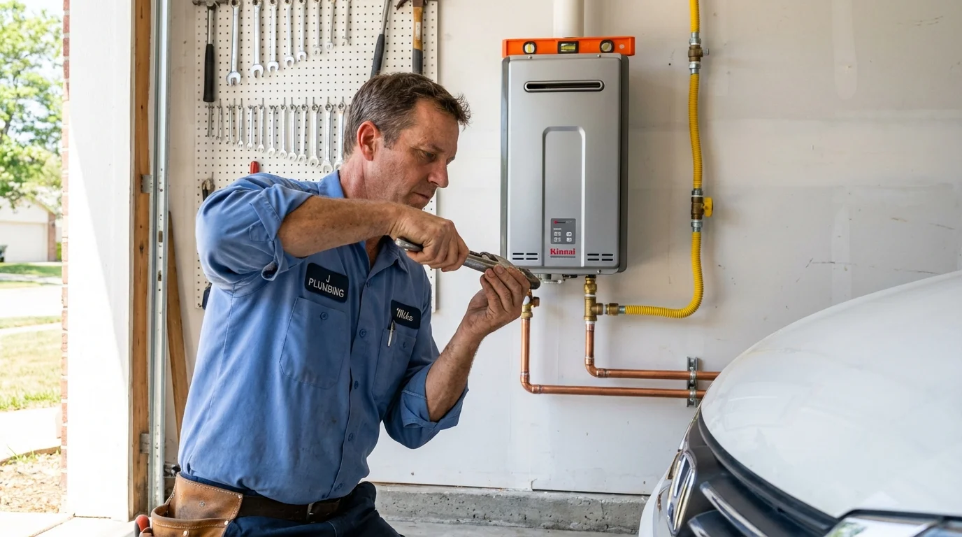 Tankless water heater installation by a Johns Plumbing LLC plumber in Sierra Madre